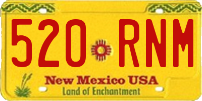 NM license plate 520RNM