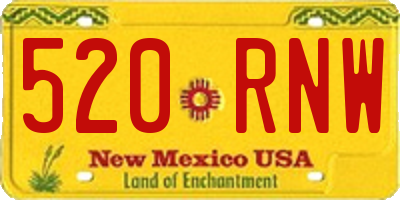 NM license plate 520RNW