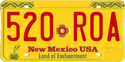 NM license plate 520ROA