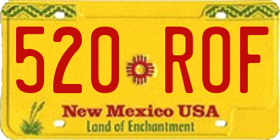 NM license plate 520ROF