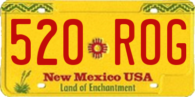 NM license plate 520ROG