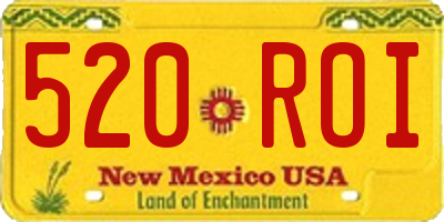 NM license plate 520ROI