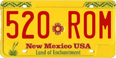 NM license plate 520ROM