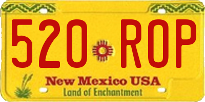 NM license plate 520ROP