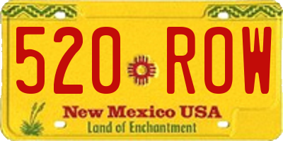 NM license plate 520ROW