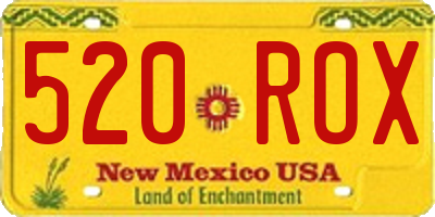 NM license plate 520ROX