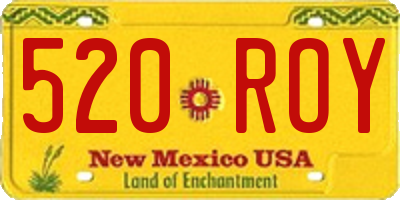NM license plate 520ROY