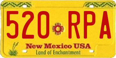 NM license plate 520RPA