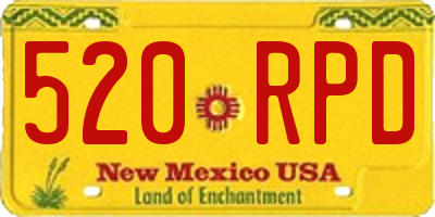 NM license plate 520RPD