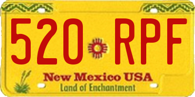 NM license plate 520RPF