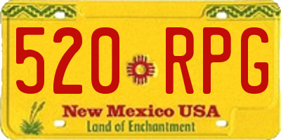 NM license plate 520RPG