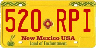NM license plate 520RPI