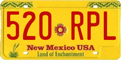 NM license plate 520RPL