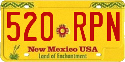 NM license plate 520RPN