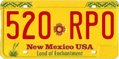 NM license plate 520RPO