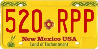 NM license plate 520RPP