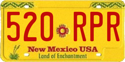NM license plate 520RPR