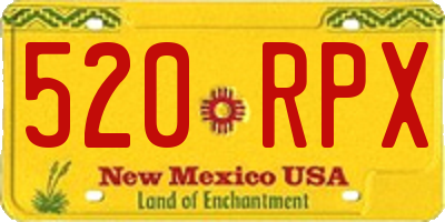 NM license plate 520RPX