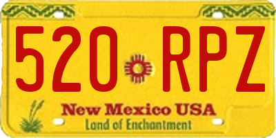 NM license plate 520RPZ