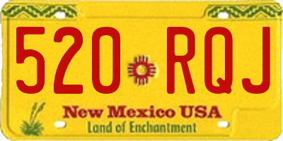 NM license plate 520RQJ