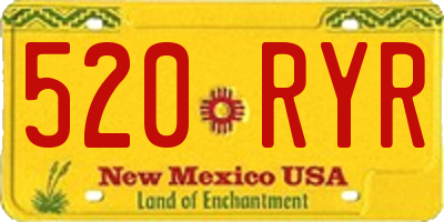 NM license plate 520RYR