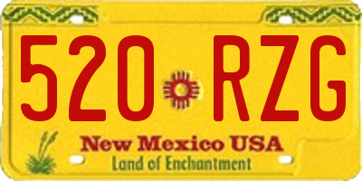 NM license plate 520RZG