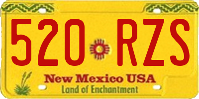NM license plate 520RZS