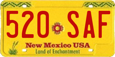 NM license plate 520SAF