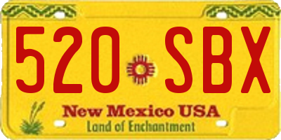 NM license plate 520SBX