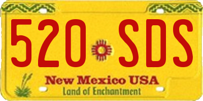 NM license plate 520SDS