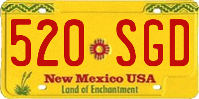 NM license plate 520SGD