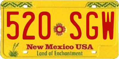 NM license plate 520SGW
