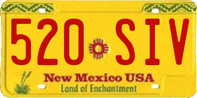 NM license plate 520SIV