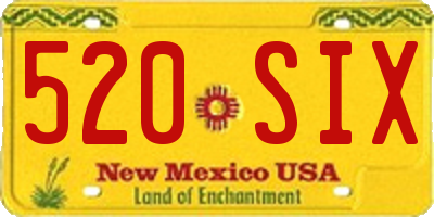 NM license plate 520SIX
