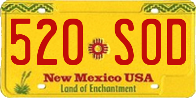 NM license plate 520SOD