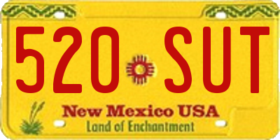 NM license plate 520SUT