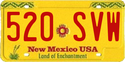NM license plate 520SVW