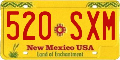 NM license plate 520SXM