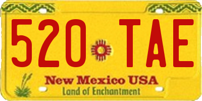 NM license plate 520TAE