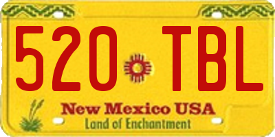 NM license plate 520TBL