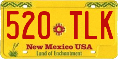 NM license plate 520TLK