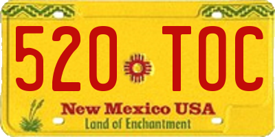 NM license plate 520TOC