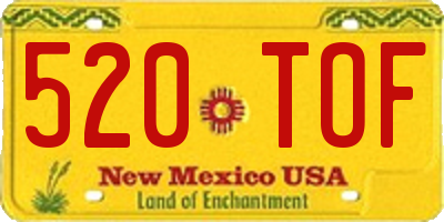 NM license plate 520TOF