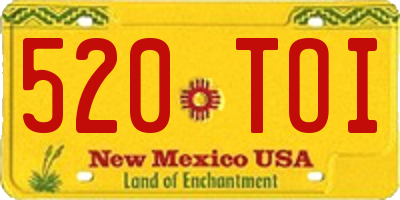 NM license plate 520TOI