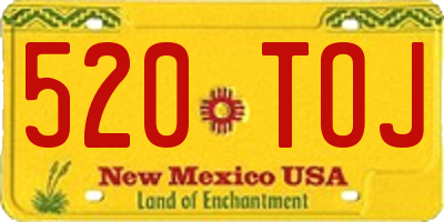 NM license plate 520TOJ