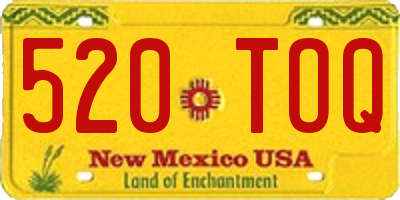 NM license plate 520TOQ
