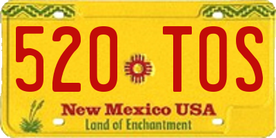 NM license plate 520TOS