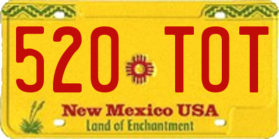 NM license plate 520TOT