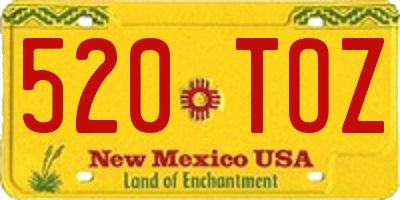 NM license plate 520TOZ