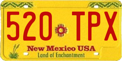 NM license plate 520TPX
